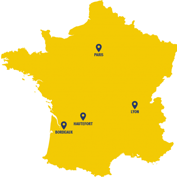 Carte france sites LIDIS Carte France situant les 4 sites de Lidis